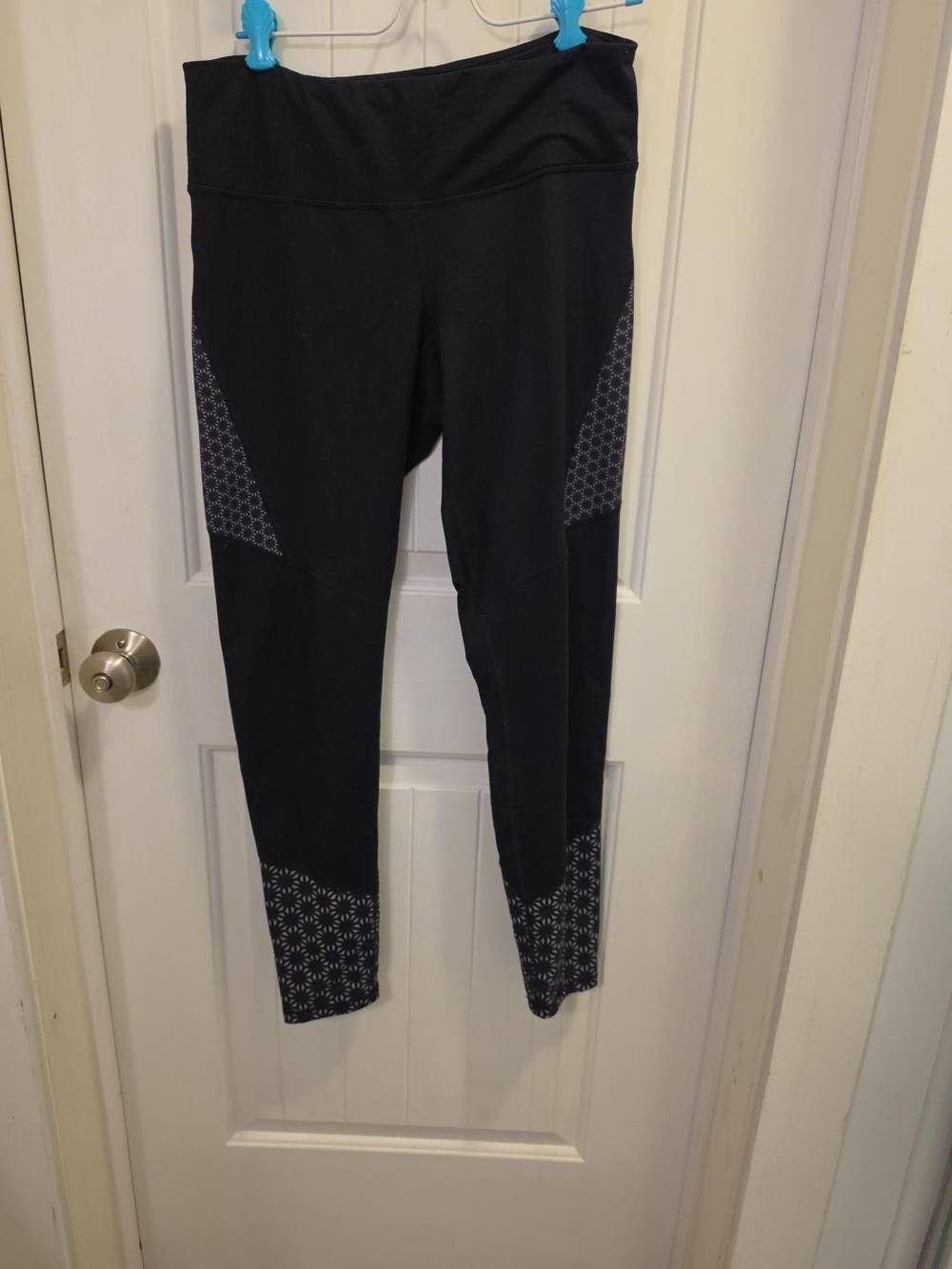Champion Black Women's Leggings with Geometric Accent Panels